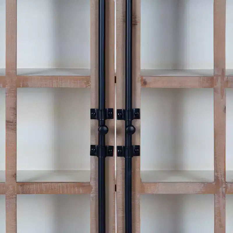 Meuble mural décoratif de style rustique en bois, blanc/brun, 30"x6.5"x28"