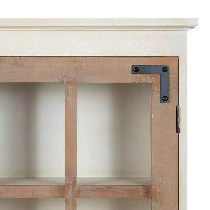Meuble mural décoratif de style rustique en bois, blanc/brun, 30"x6.5"x28"