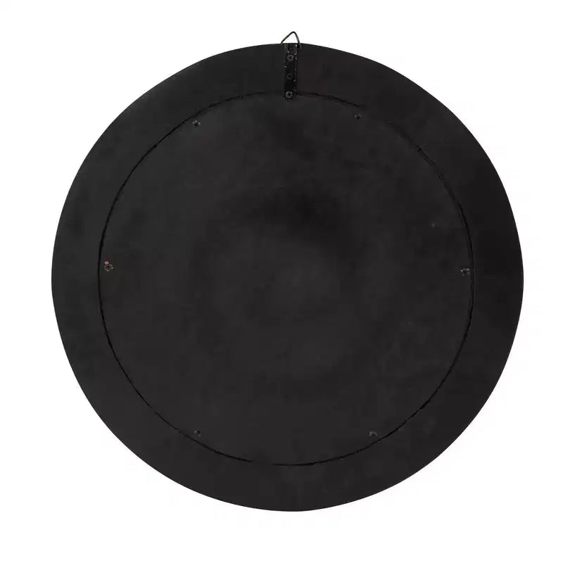 Miroir mural biseauté rond avec cadre en corne et coquillage noirs et blancs