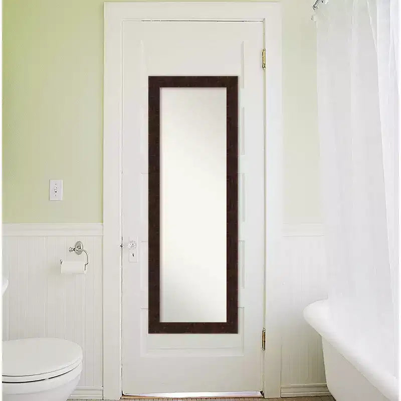 Miroir de porte long et étroit, encadrement bronze