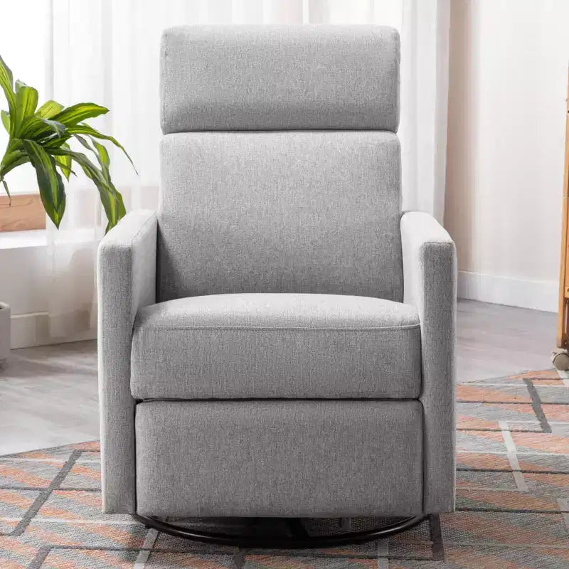 Fauteuil à bascule pivotant et inclinable, fauteuil de salon moderne rembourré, fauteuil de relaxation pour chambre à coucher ou chambre de bébé