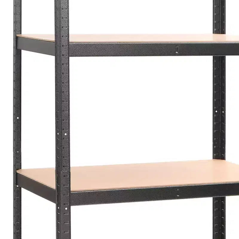 Étagère à 5 niveaux, robuste, en acier et bois d'ingénierie, grise