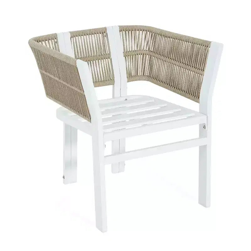 Lot de 2 chaises d'extérieur en aluminium avec accent en rotin et coussins résistants aux intempéries