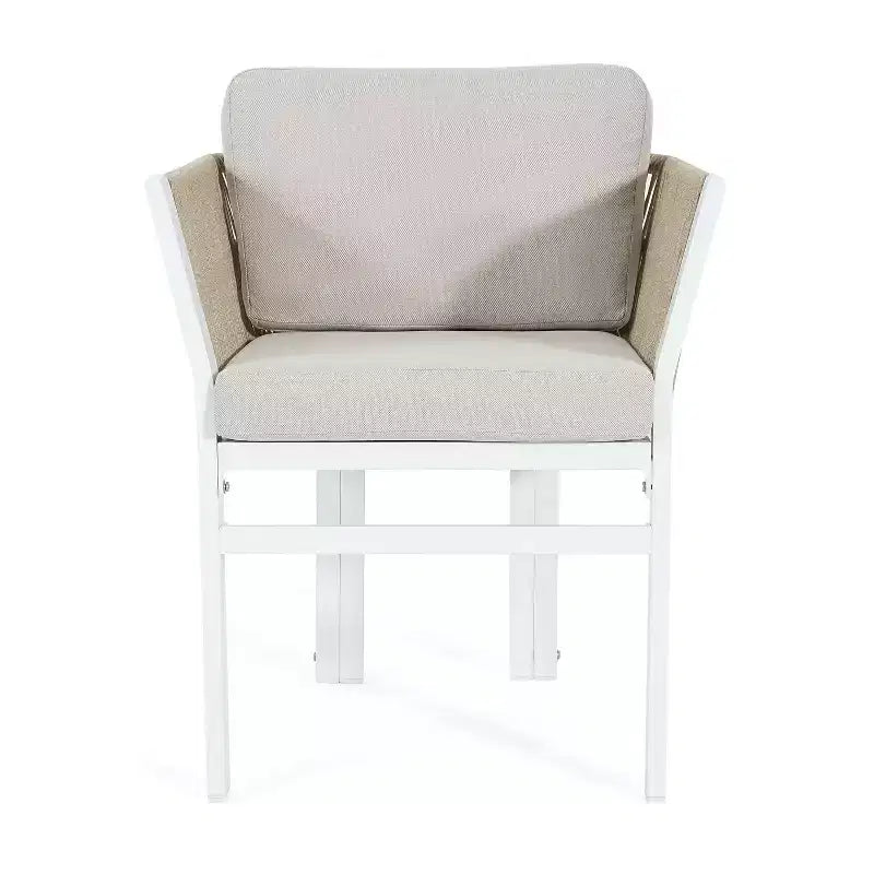 Lot de 2 chaises d'extérieur en aluminium avec accent en rotin et coussins résistants aux intempéries