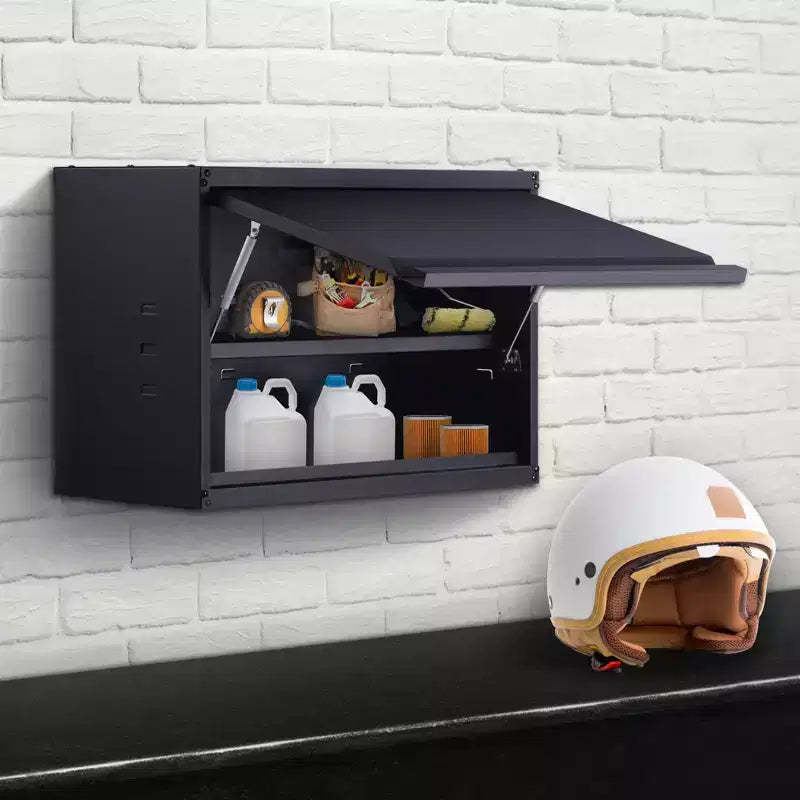 Armoire de rangement métallique, capacité de charge de 54 kg par étagère, armoire de garage murale de 50,8 cm de haut en acier thermolaqué avec étagère réglable