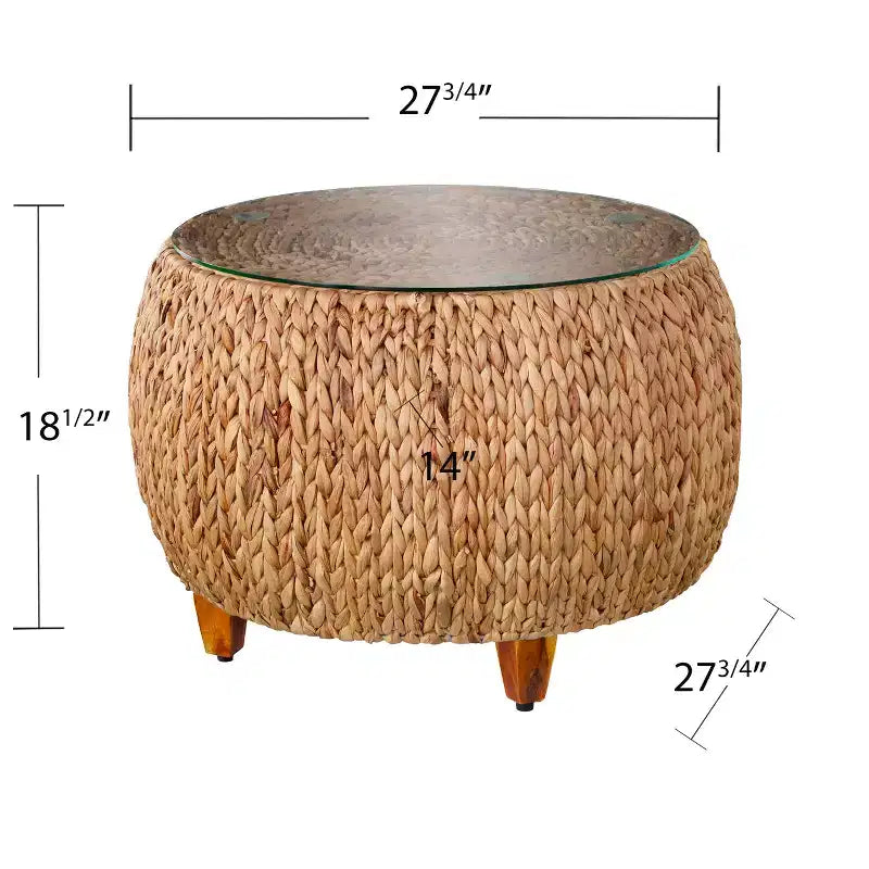 Table basse ronde jacinthe d'eau - Naturel - SEI