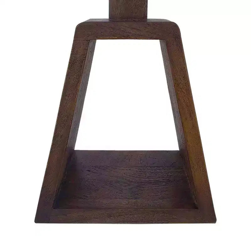 Table d'appoint avec plateau rond en véritable marbre blanc et base en bois de manguier fabriquée à la main