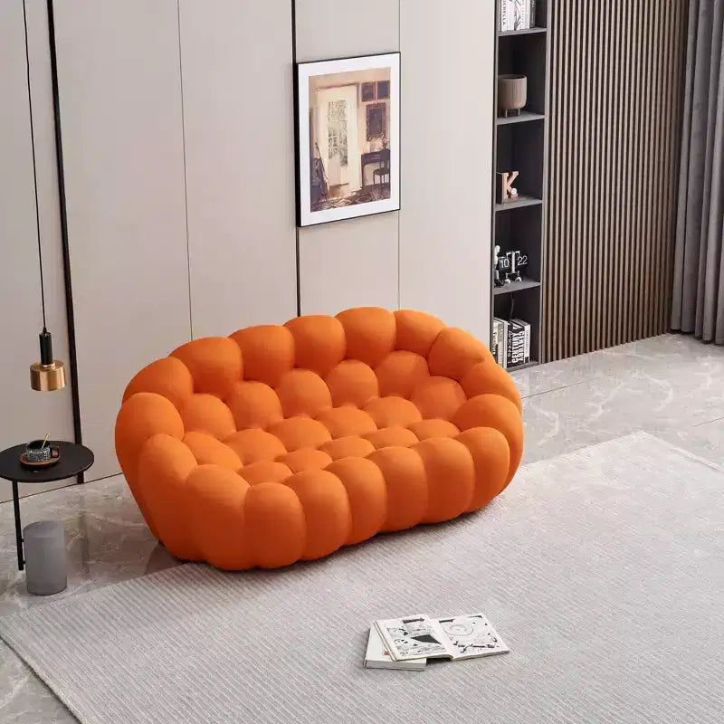 Canapé de salon moderne 2 places Bubble, revêtement en tissu maillé 3D