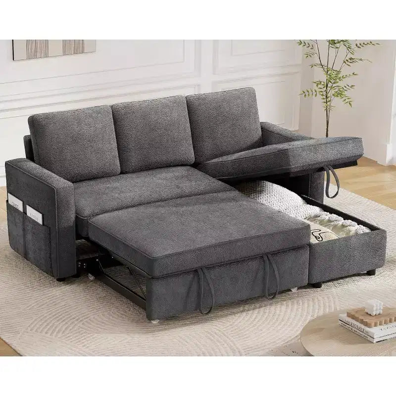 canapé-lit multifonctionnel, canapé gigogne, aucun outil d'assemblage requis, deux options de tissu disponibles