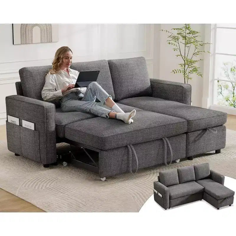 canapé-lit multifonctionnel, canapé gigogne, aucun outil d'assemblage requis, deux options de tissu disponibles