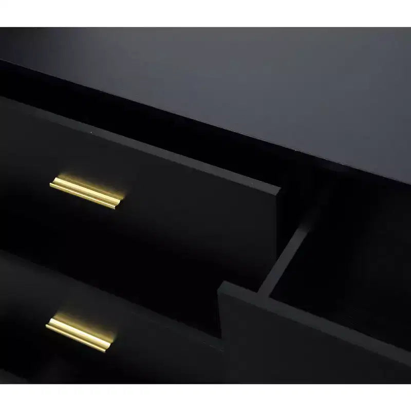 Commode de chambre minimaliste avec 6 tiroirs, poignées dorées, grand espace de rangement pour salon, couloir, chambre d'enfants