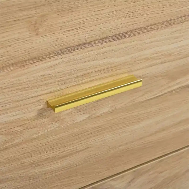 Commode de chambre minimaliste avec 6 tiroirs, poignées dorées, grand espace de rangement pour salon, couloir, chambre d'enfants