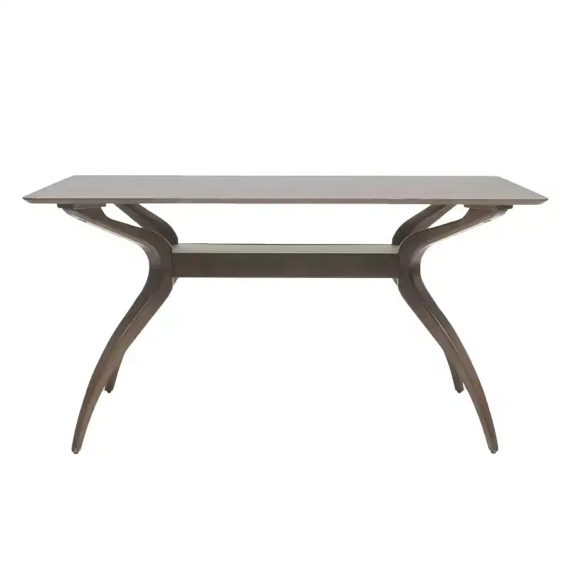 Table à manger rectangulaire moderne du milieu du siècle, pieds en bois d'hévéa, 4 à 6 places