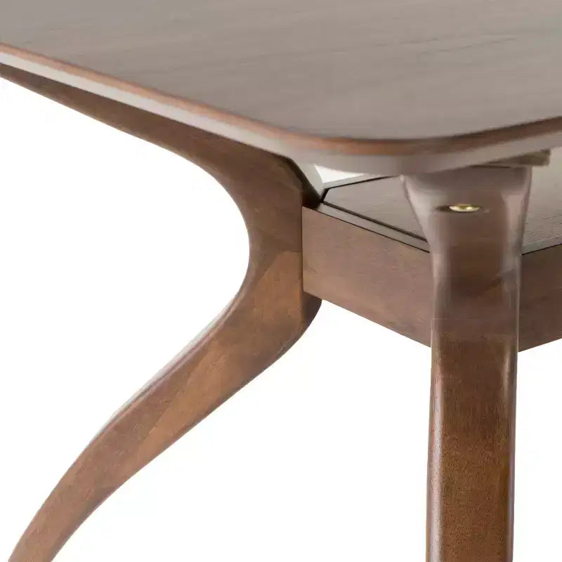 Table à manger rectangulaire moderne du milieu du siècle, pieds en bois d'hévéa, 4 à 6 places