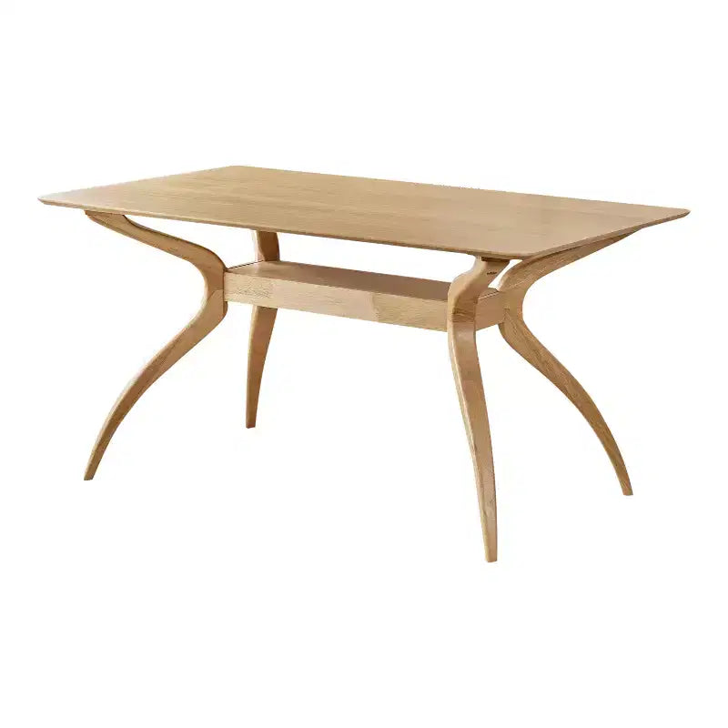 Table à manger rectangulaire moderne du milieu du siècle, pieds en bois d'hévéa, 4 à 6 places