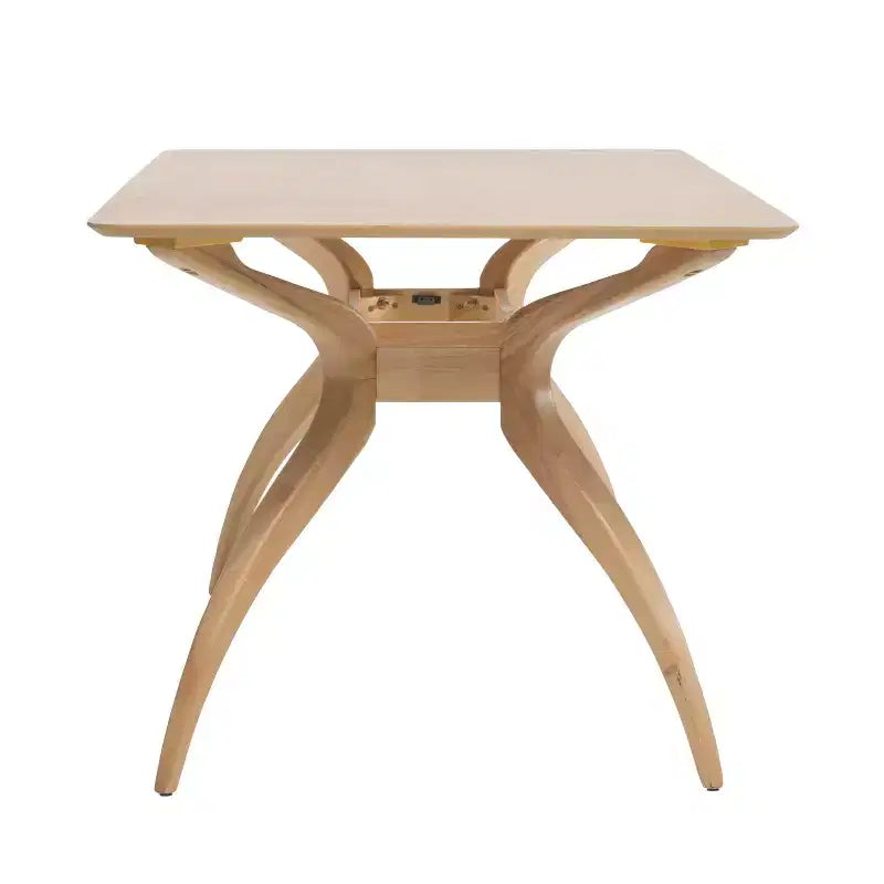 Table à manger rectangulaire moderne du milieu du siècle, pieds en bois d'hévéa, 4 à 6 places