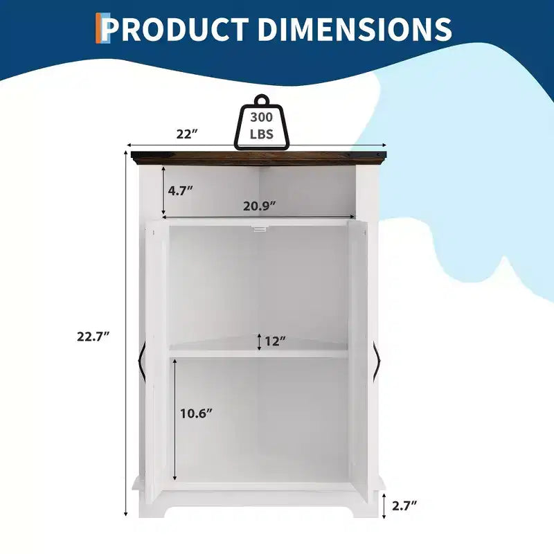Meuble d'angle de sol, Petit meuble de salle de bain autoportant, Meuble de bar à café peu encombrant, Meuble de rangement de cuisine étroit pour salon et salle de bain