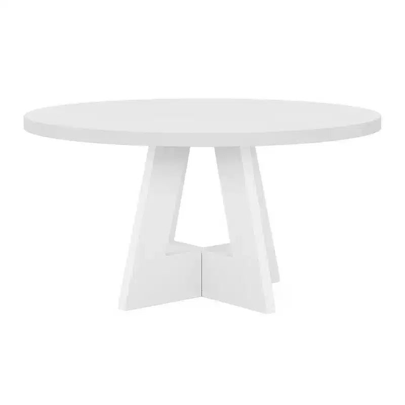 Table à manger de ferme ronde, blanche, pour 4 personnes