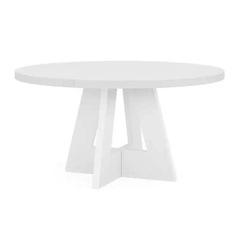 Table à manger de ferme ronde, blanche, pour 4 personnes