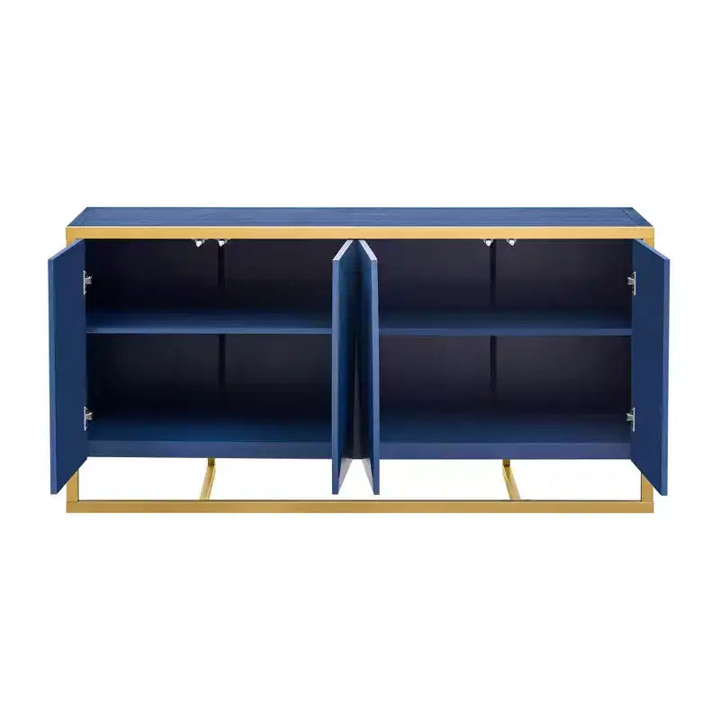 Buffet moderne avec portes à fermeture douce et pieds en métal, console pour cuisine, salon, bureau