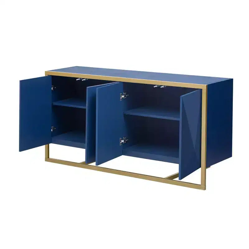 Buffet moderne avec portes à fermeture douce et pieds en métal, console pour cuisine, salon, bureau
