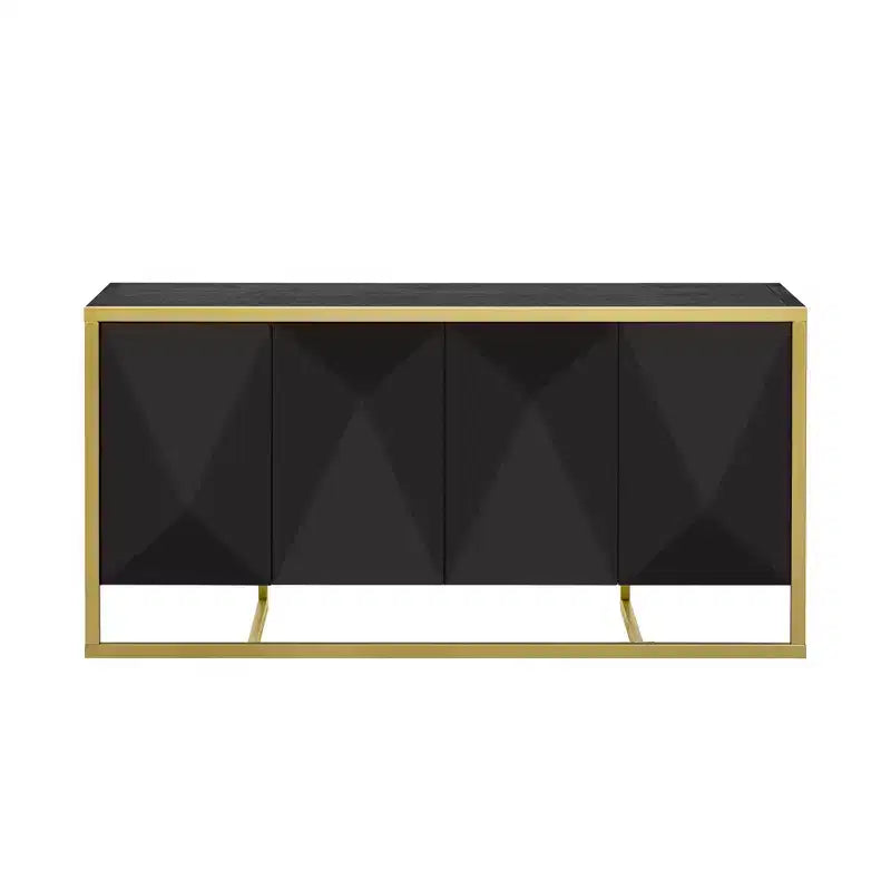 Buffet moderne avec portes à fermeture douce et pieds en métal, console pour cuisine, salon, bureau