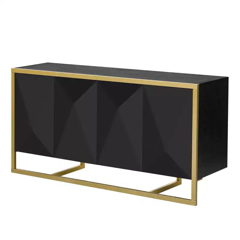 Buffet moderne avec portes à fermeture douce et pieds en métal, console pour cuisine, salon, bureau