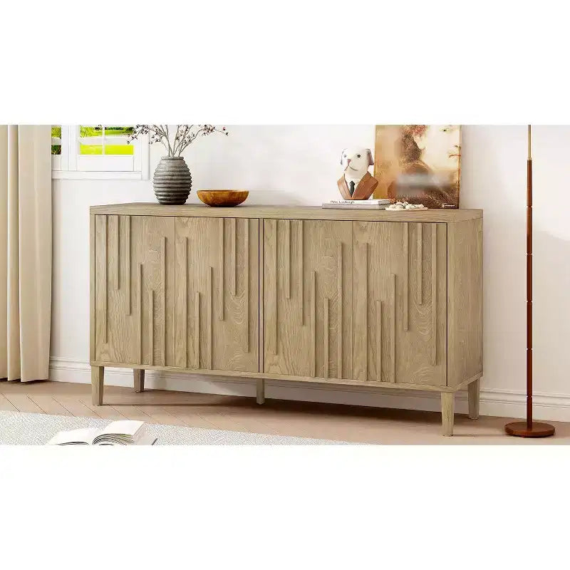 Buffet moderne avec portes à fermeture douce et pieds en métal, console pour cuisine, salon, bureau