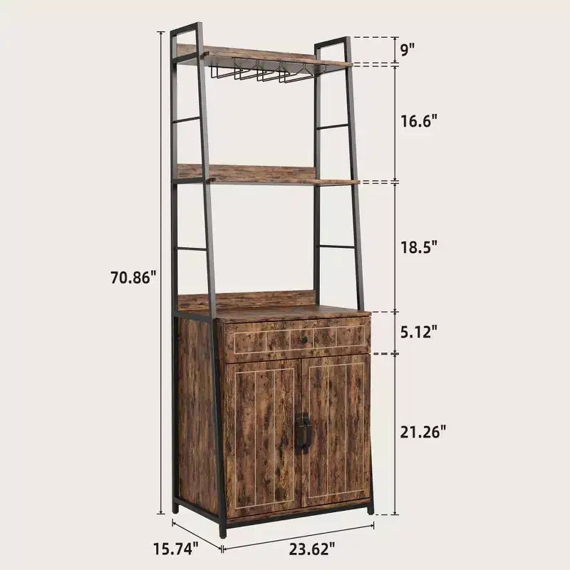 Étagère de Boulanger avec Armoire à Tiroirs Meuble Bar Haut Support de Cuisine Industriel