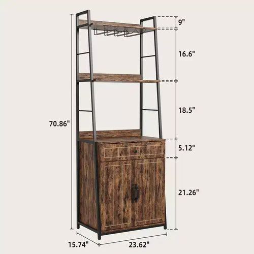 Étagère de Boulanger avec Armoire à Tiroirs Meuble Bar Haut Support de Cuisine Industriel
