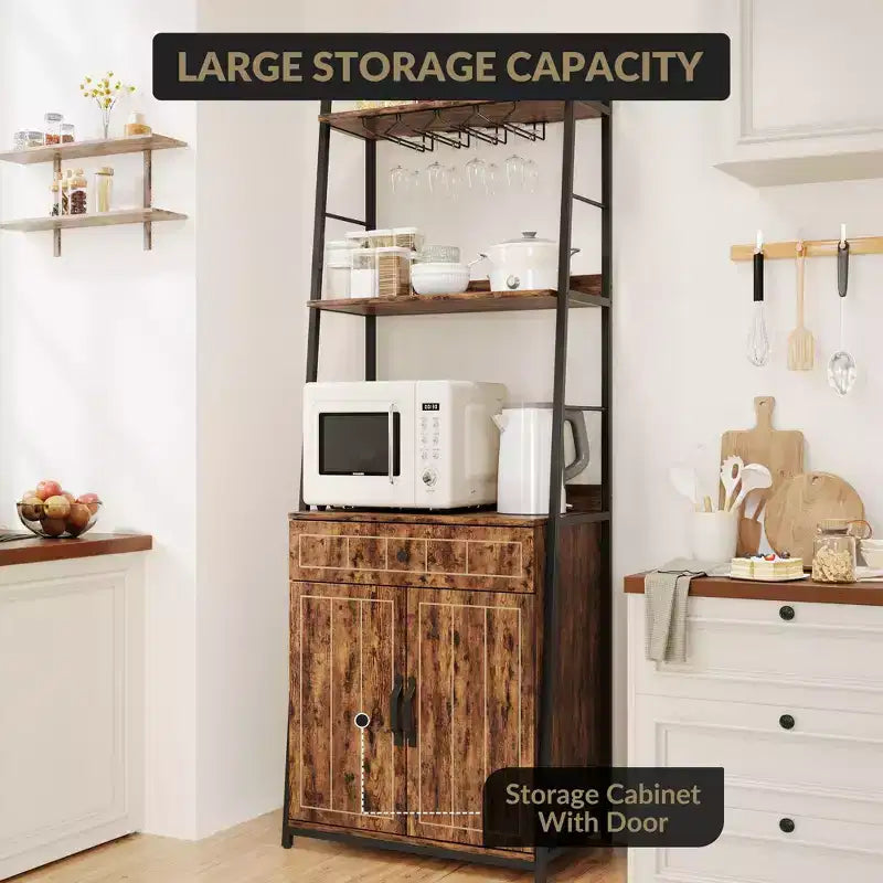 Étagère de Boulanger avec Armoire à Tiroirs Meuble Bar Haut Support de Cuisine Industriel