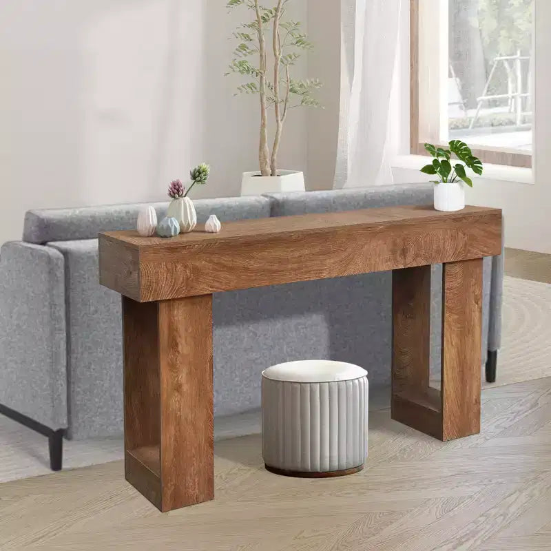 Console longue, Table de canapé rectangulaire en bois derrière le canapé, Table d'entrée de style fermier, pour l'entrée, le couloir, le salon et le hall d'entrée.