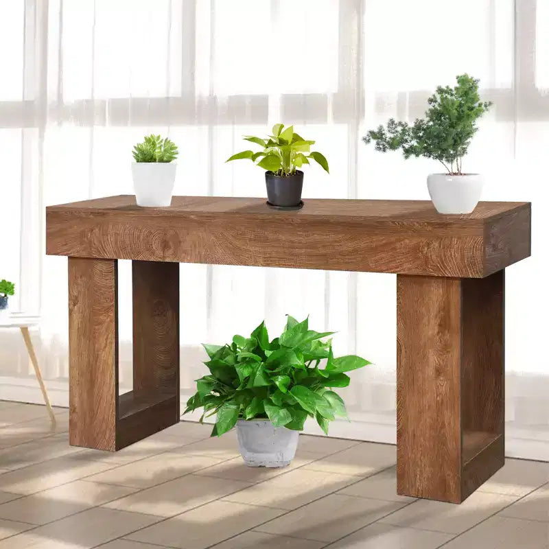 Console longue, Table de canapé rectangulaire en bois derrière le canapé, Table d'entrée de style fermier, pour l'entrée, le couloir, le salon et le hall d'entrée.