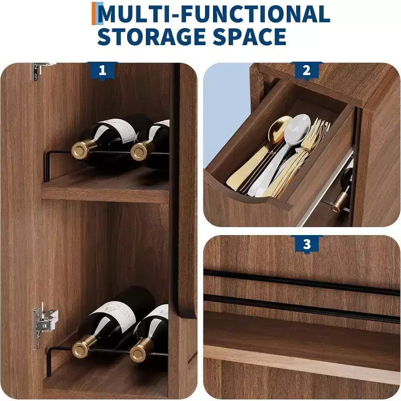 Table à manger pliante peu encombrante avec rangement - Table de cuisine à 6 roulettes (dont 4 verrouillables) + tiroir et étagères, compacte pour les petits espaces