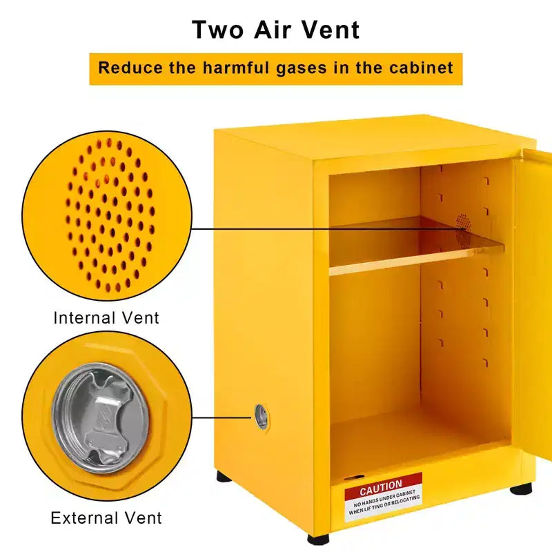 Armoire de sécurité pour liquides inflammables en acier galvanisé, ignifuge et étanche