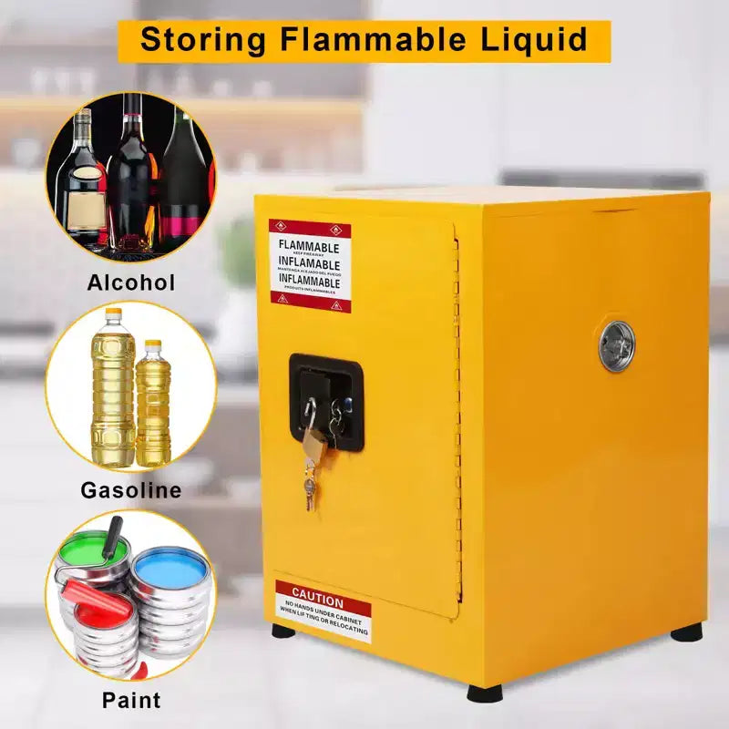 Armoire de sécurité pour liquides inflammables en acier galvanisé, ignifuge et étanche