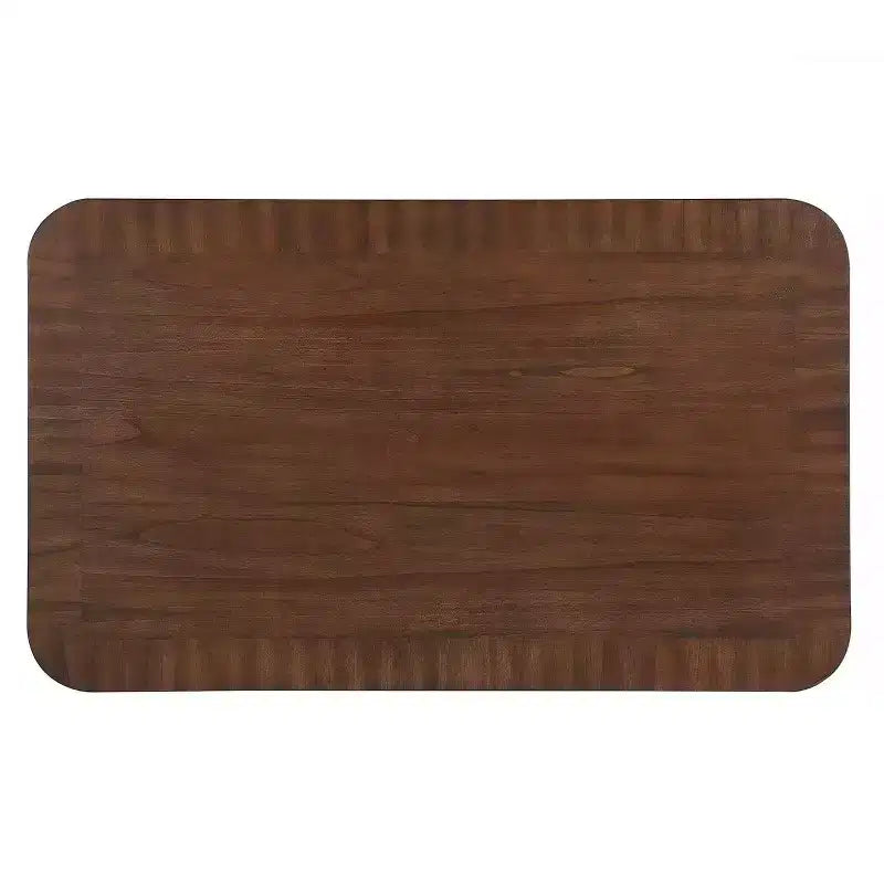 Table basse en bois avec pieds en bois massif et étagère de rangement ouverte, expresso
