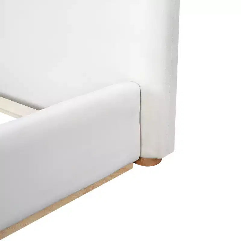 Cadre de lit élégant en velours capitonné, plateforme de lit Queen/King Size, blanc