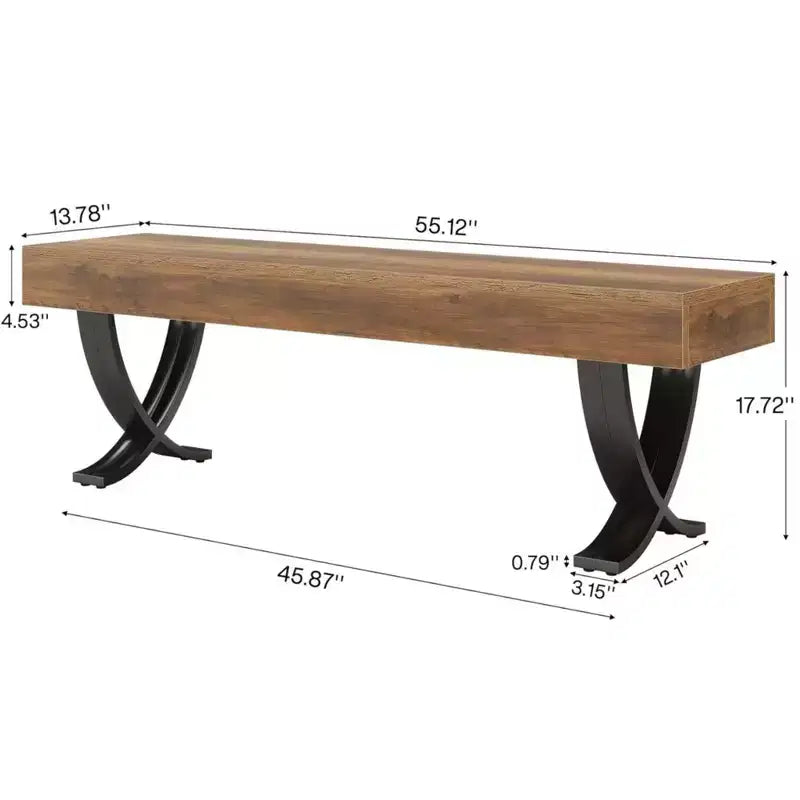Banc moderne en bois et métal
