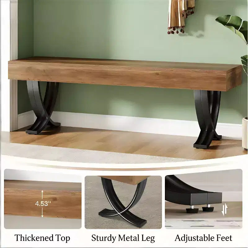 Banc moderne en bois et métal