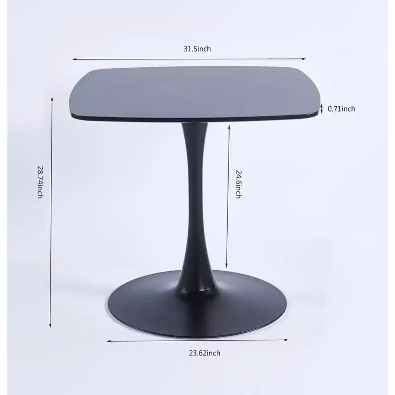 Table à manger spéciale avec plateau en MDF et pieds en métal, table de cuisine ou bureau de direction, finition noire