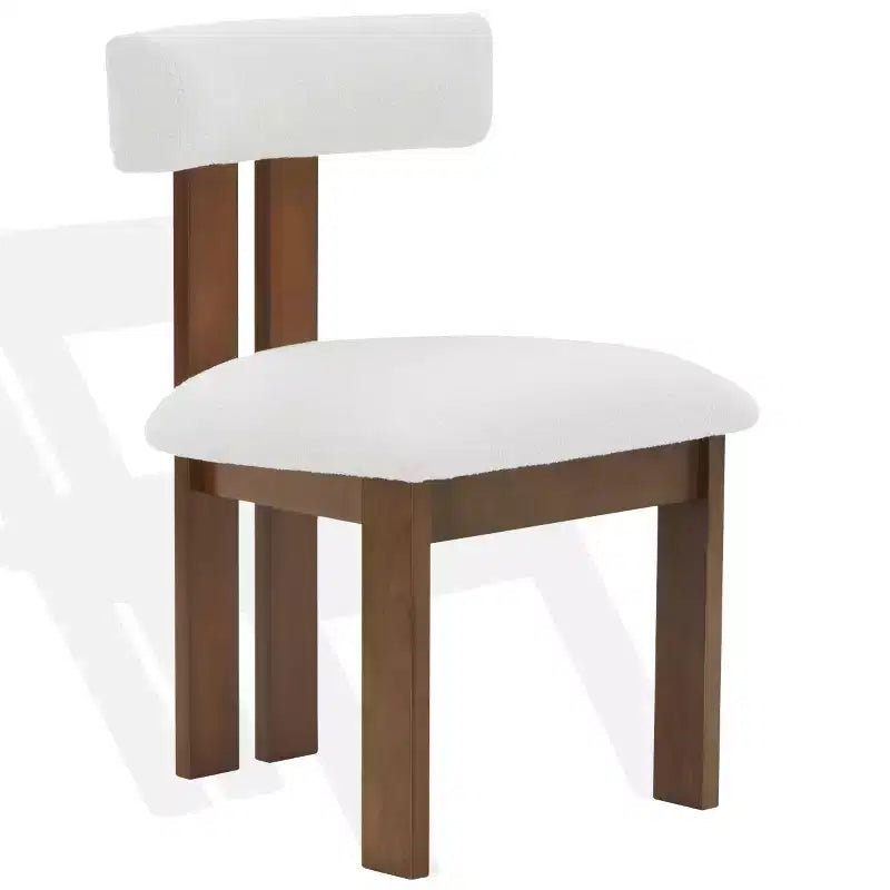 Chaise de salle à manger - Ivoire/Noyer