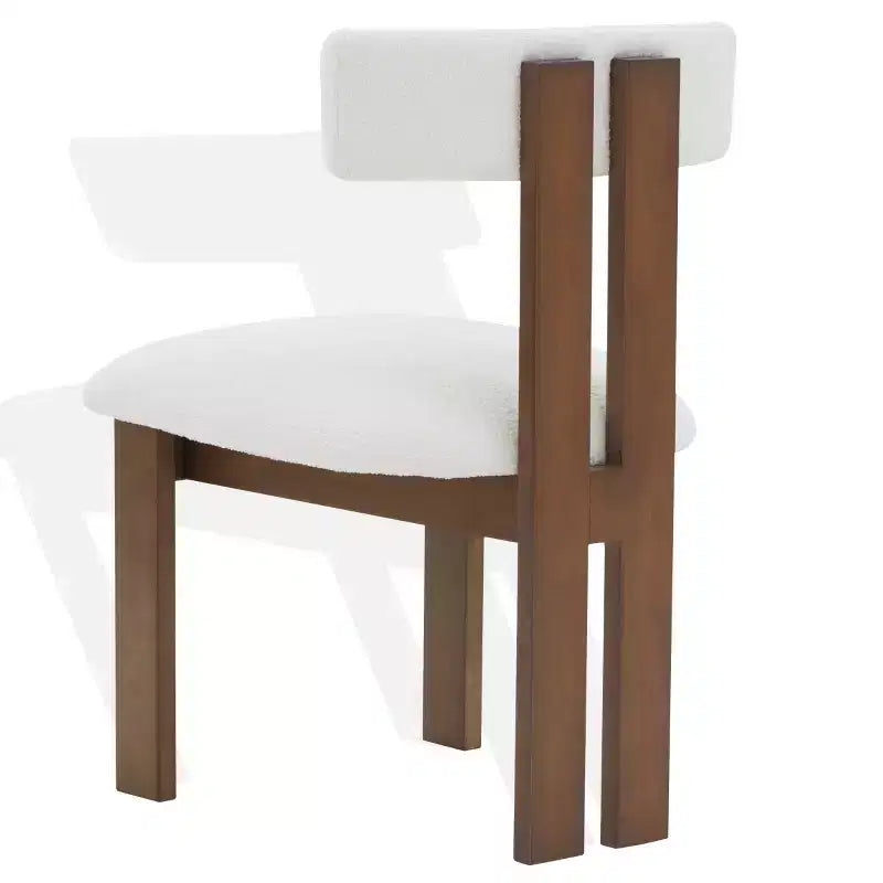 Chaise de salle à manger - Ivoire/Noyer