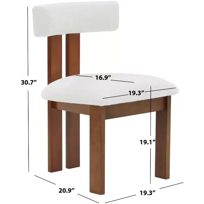 Chaise de salle à manger - Ivoire/Noyer