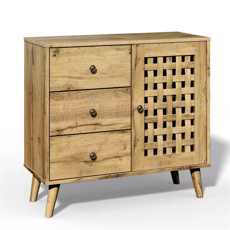Armoire de rangement, bar à café avec étagères réglables, buffet vintage, bois naturel