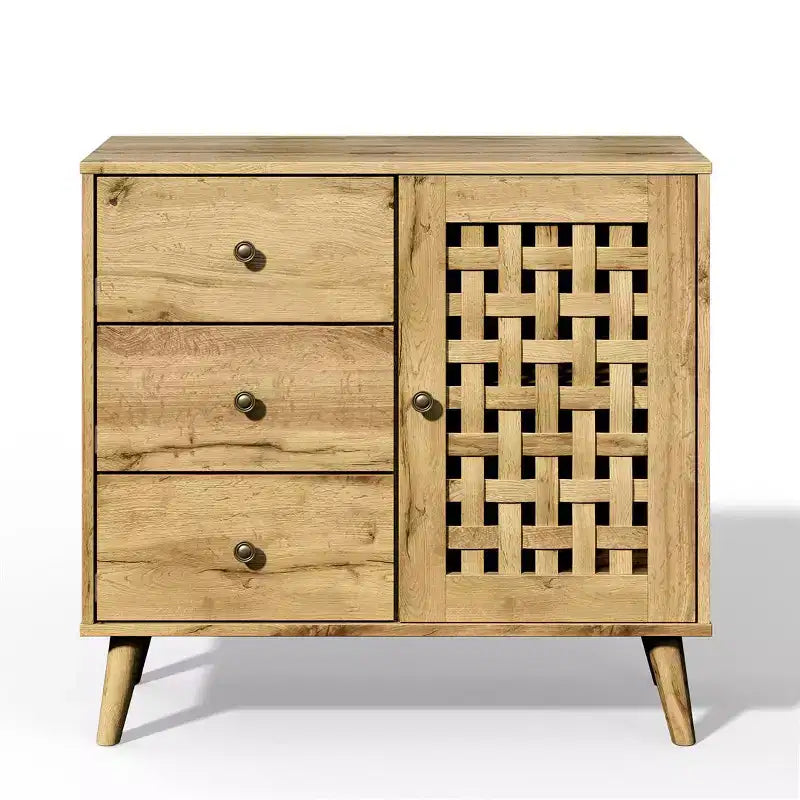 Armoire de rangement, bar à café avec étagères réglables, buffet vintage, bois naturel