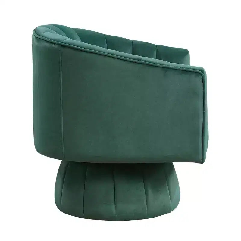 Fauteuil pivotant moderne en velours avec structure en bois