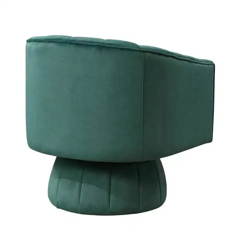 Fauteuil pivotant moderne en velours avec structure en bois