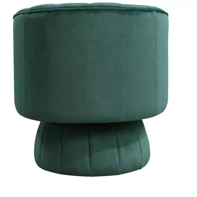 Fauteuil pivotant moderne en velours avec structure en bois