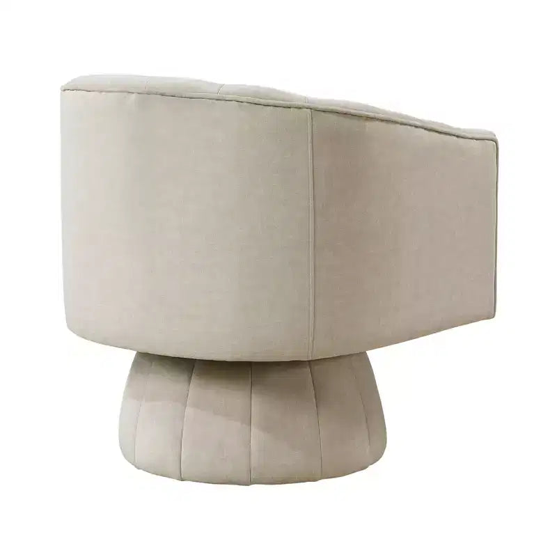 Fauteuil pivotant moderne en velours avec structure en bois